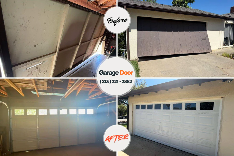 Before and after: garage door repair Cherry Hills Village, CO